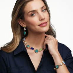 Ancient Mixed Motifs Glass Statement Necklace*The Met Store Shop