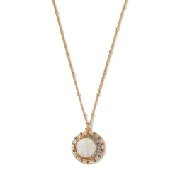 Celestial Symbols Carved Mother-of-Pearl Pendant Necklace*The Met Store Online