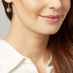 Crystal Rosette Drop Earrings*The Met Store Store