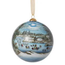 Currier & Ives Central Park in Winter Hand-Painted Glass Ornament*The Met Store Hot