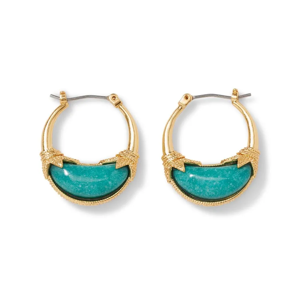 Cypriot Jade Crescent Hoop Earrings*The Met Store Clearance
