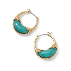Cypriot Jade Crescent Hoop Earrings*The Met Store Clearance