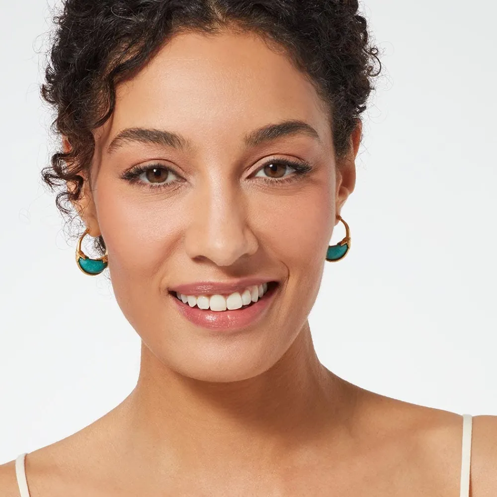 Cypriot Jade Crescent Hoop Earrings*The Met Store Clearance