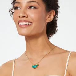 Cypriot Jade Crescent Pendant Necklace*The Met Store Cheap