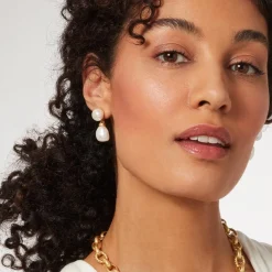 Cypriot Twist Pearl Double-Drop Earrings*The Met Store Outlet