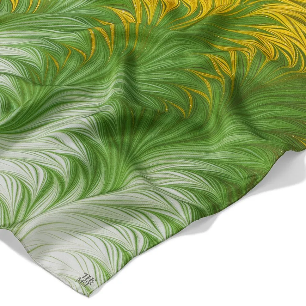 Daisy Garden Marbled Paper Oblong Silk Scarf*The Met Store Clearance