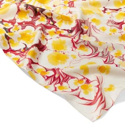Daisy Garden Marbled Paper Oblong Silk Scarf*The Met Store Clearance