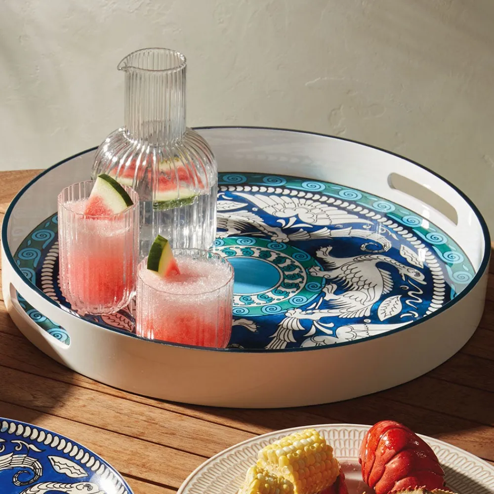 De Morgan Stylized Dragons Lacquer Tray*The Met Store Clearance