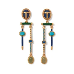 Egyptian Heart Scarab Chandelier Earrings*The Met Store Store