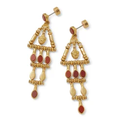 Egyptian Nefer Amulet Red Jasper Chandelier Earrings*The Met Store Clearance