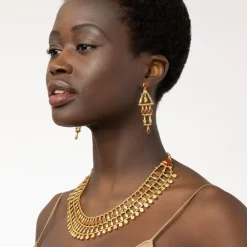 Egyptian Nefer Amulet Red Jasper Collar Necklace*The Met Store Discount