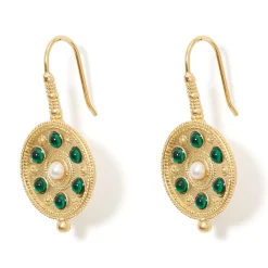 Embellished Disc Drop Earrings*The Met Store Hot