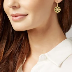 Embellished Disc Drop Earrings*The Met Store Hot