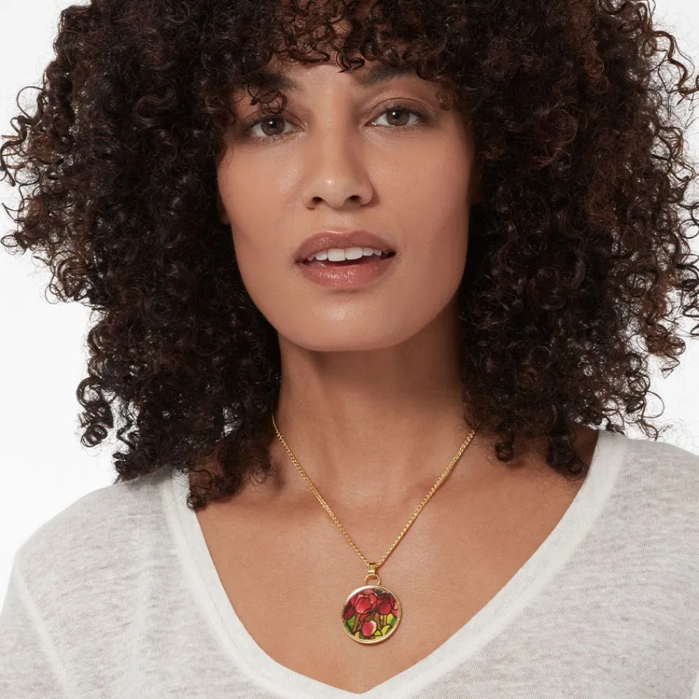 Favrile Tulip Enamel Pendant Necklace*The Met Store Sale