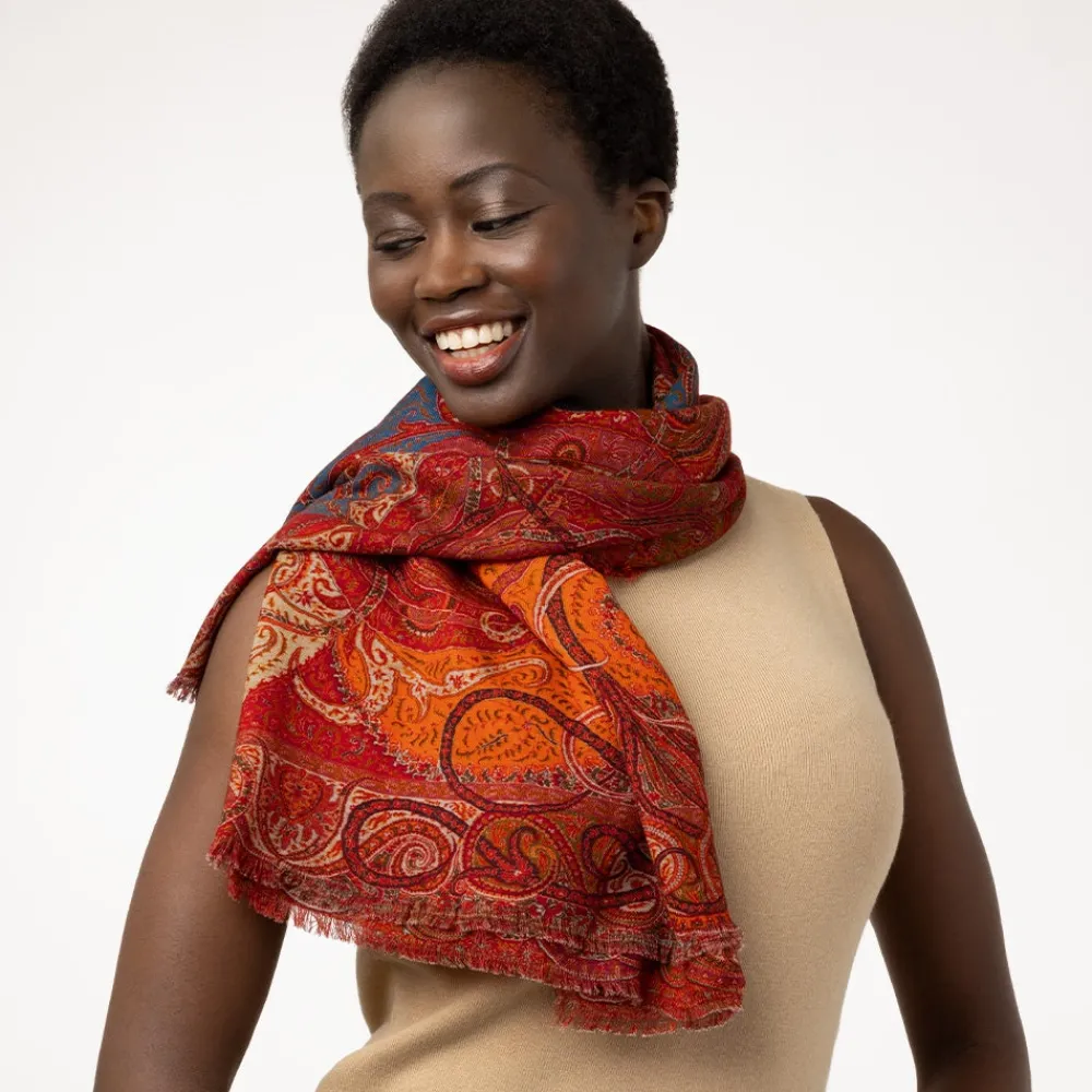 Four Seasons Paisley Square Wool Scarf*The Met Store Discount