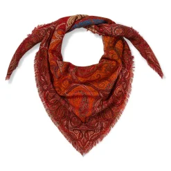 Four Seasons Paisley Square Wool Scarf*The Met Store Discount