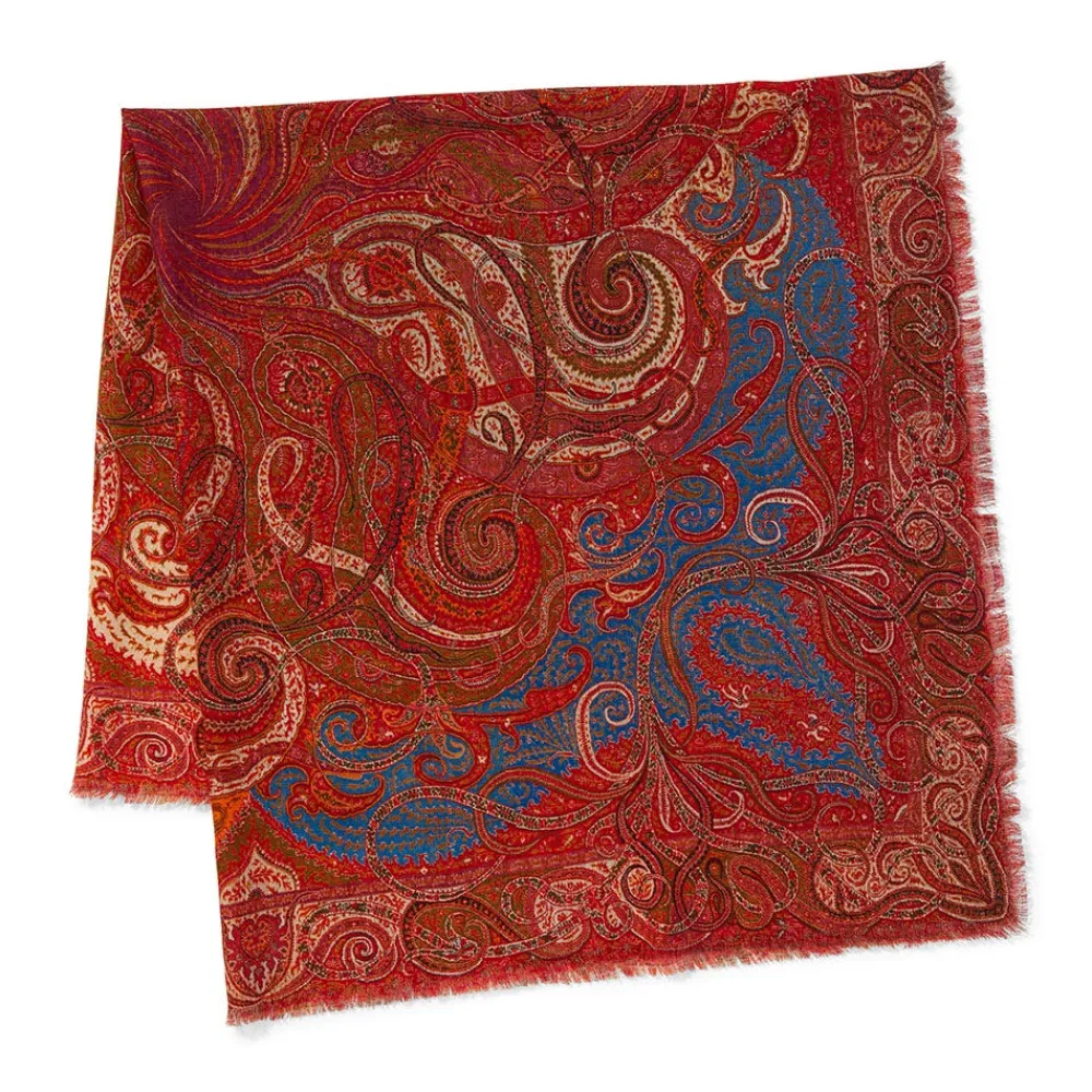 Four Seasons Paisley Square Wool Scarf*The Met Store Discount