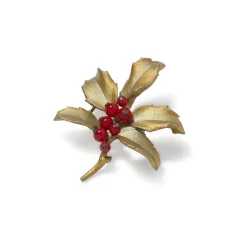 Holly Berry Jade Brooch*The Met Store Online
