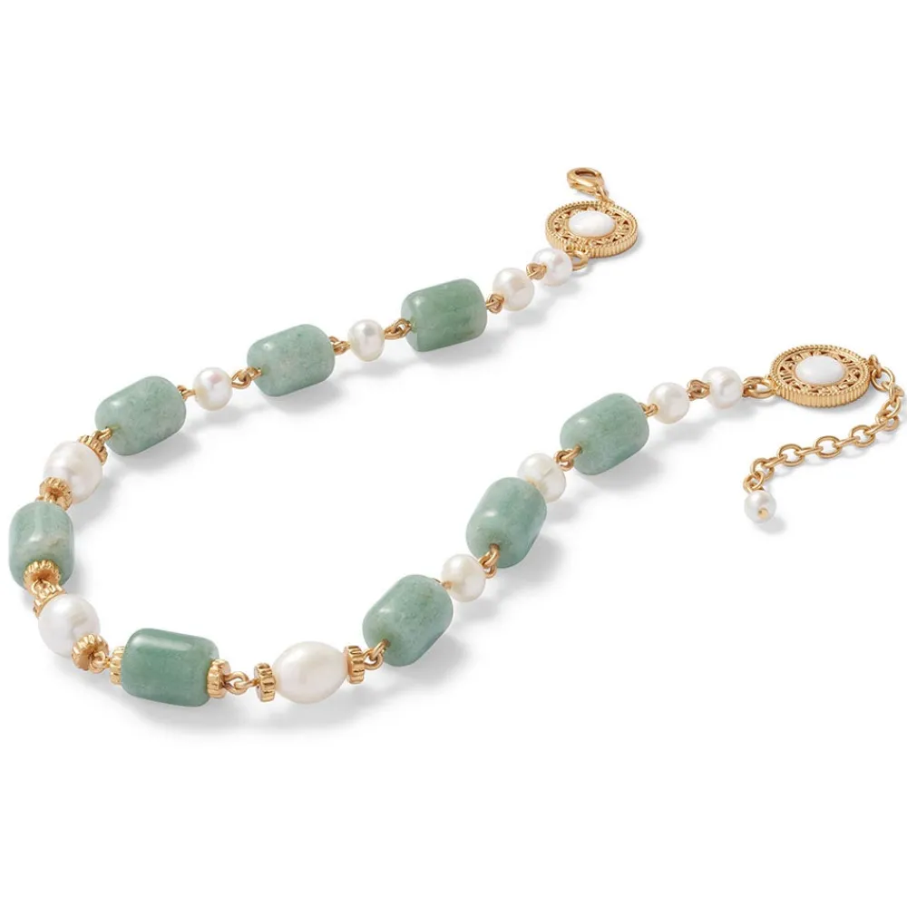 Karavas Gems Large-Bead Aventurine and Pearl Necklace*The Met Store Cheap