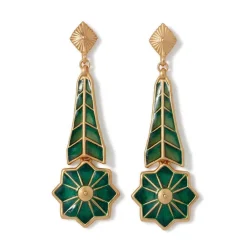 Lotus Pagoda Plique-à-Jour Long Drop Earrings*The Met Store New