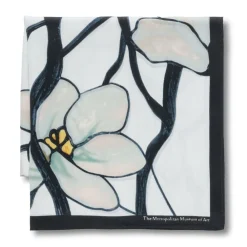 Louis C. Tiffany White Magnolia Oblong Silk Scarf*The Met Store Best Sale