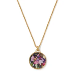 Magnolias and Irises Enamel Pendant Necklace*The Met Store Best