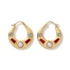 Medieval Stone Crescent Hoop Earrings*The Met Store Cheap