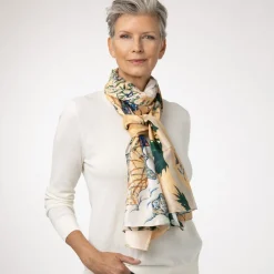 Momoyama Cranes and Flowers Oversize Silk Shawl*The Met Store Hot