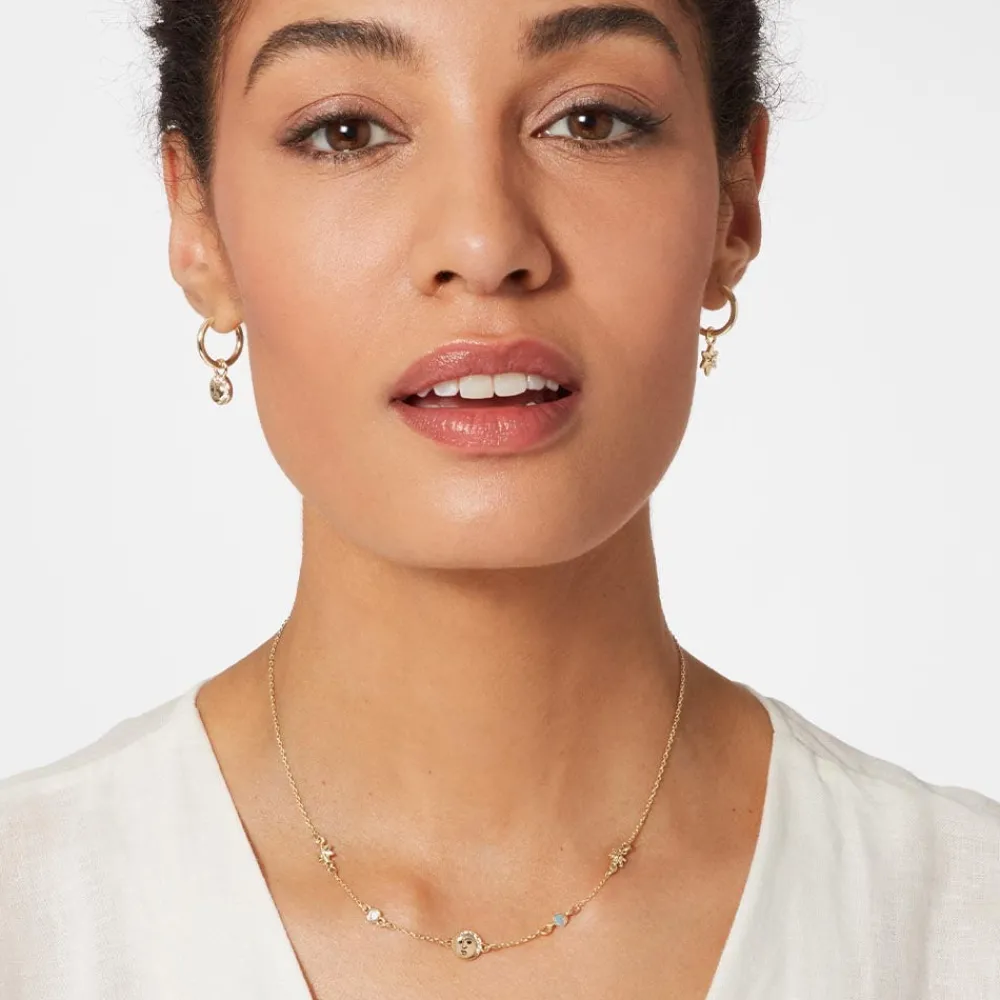 Moon and Star Hoop Earrings*The Met Store Cheap