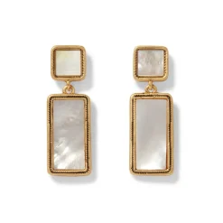 Mother-of-Pearl Tile Double-Drop Earrings*The Met Store Fashion