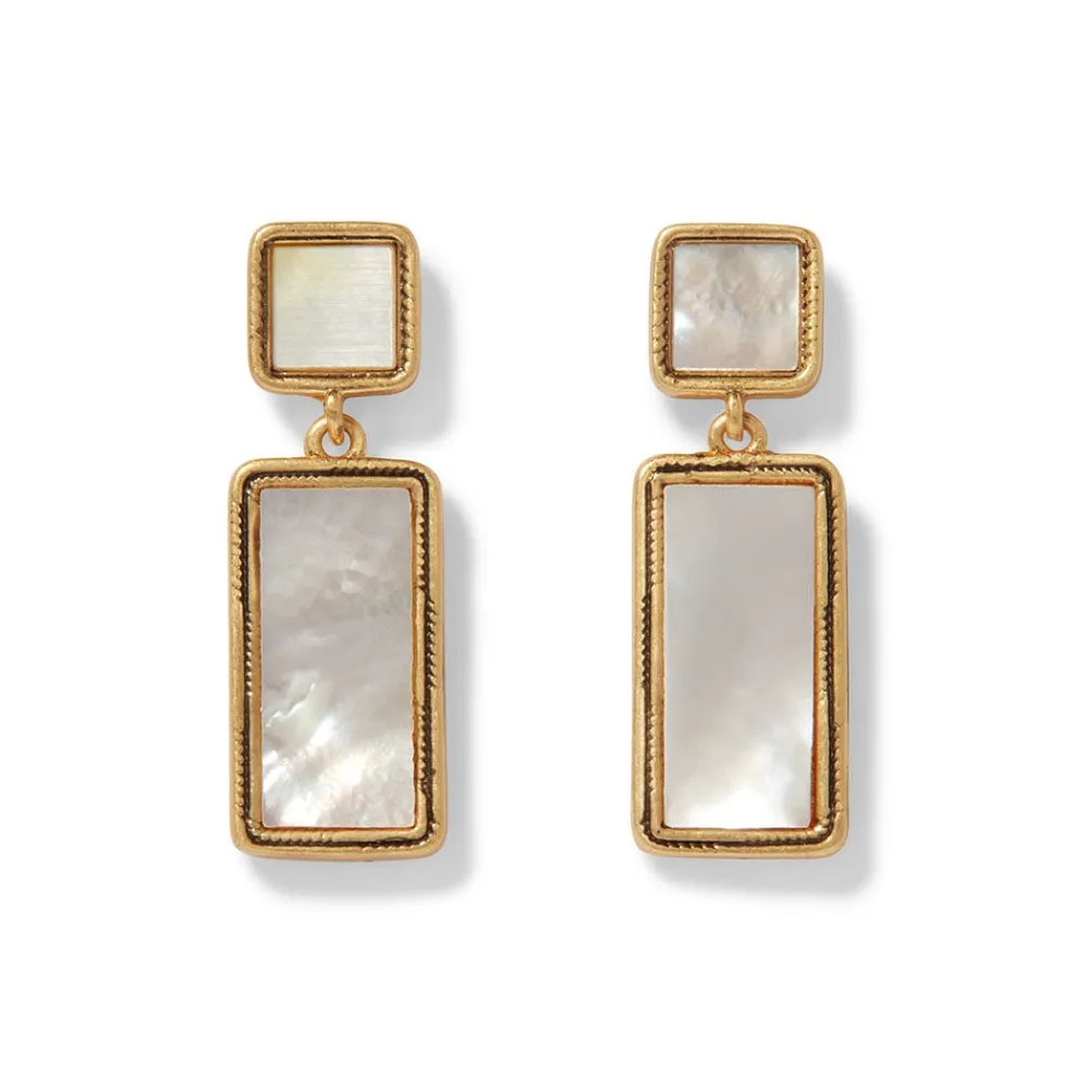 Mother-of-Pearl Tile Double-Drop Earrings*The Met Store Fashion