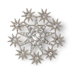Ottoman Star Antiqued Silver Brooch*The Met Store Discount