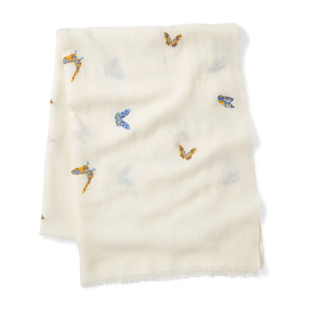 Qing Embroidered Butterflies Oblong Scarf*The Met Store Clearance