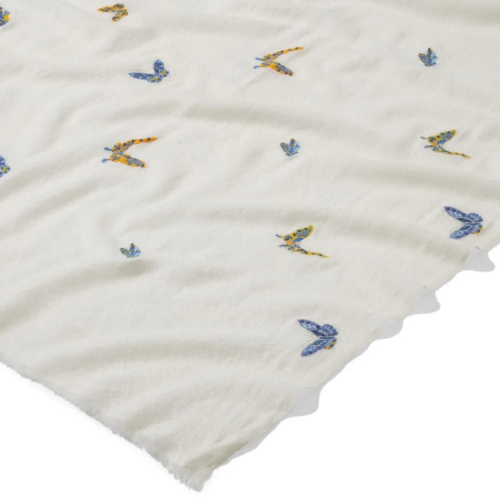 Qing Embroidered Butterflies Oblong Scarf*The Met Store Clearance