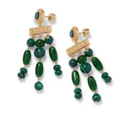 Roman Malachite Statement Necklace and Chandelier Earrings Set*The Met Store Online