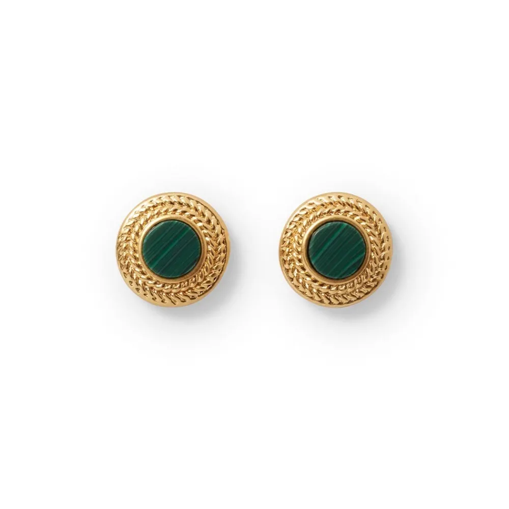 Roman Malachite Stud Earrings*The Met Store Hot