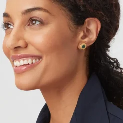 Roman Malachite Stud Earrings*The Met Store Hot