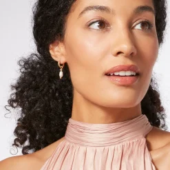 Royal Tudor Small Hoop Earrings with Pearls*The Met Store Fashion