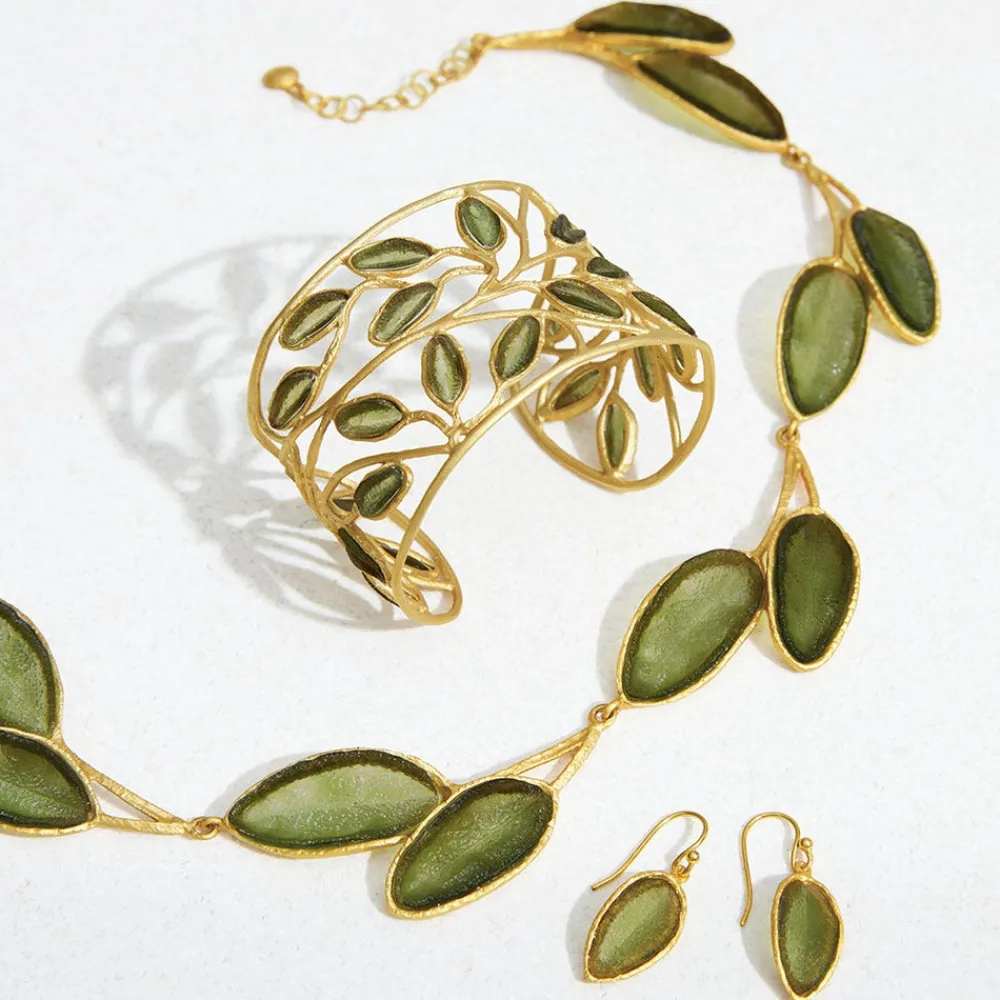 Sage Leaf Drop Earrings*The Met Store Best