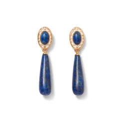Spanish Baldric Lapis Elongated Drop Earrings*The Met Store Shop