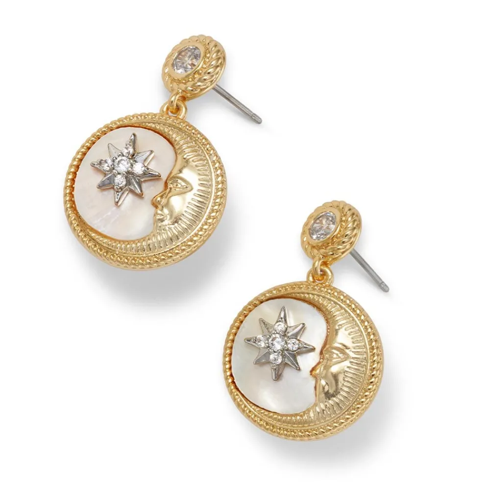 Spanish Day and Night Moon Drop Earrings*The Met Store Outlet