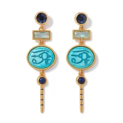 Wedjat Eye Scarab Drop Earrings*The Met Store Hot