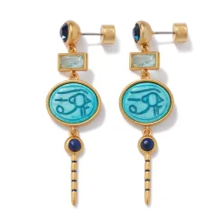 Wedjat Eye Scarab Drop Earrings*The Met Store Hot