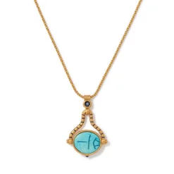 Wedjat Eye Scarab Spinning Pendant Necklace*The Met Store Best