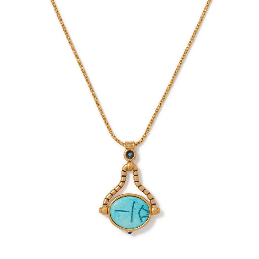 Wedjat Eye Scarab Spinning Pendant Necklace*The Met Store Best