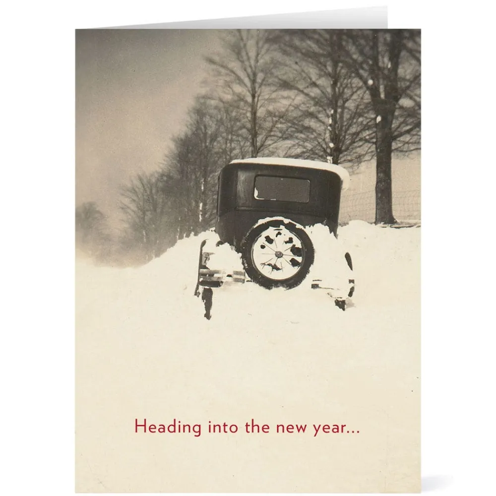 Winter Scene with Vintage Auto Holiday Cards*The Met Store Clearance